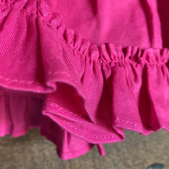 New Hill House The Paz Skirt pink size small linen ruffle feminine beachy preppy - Picture 8 of 12